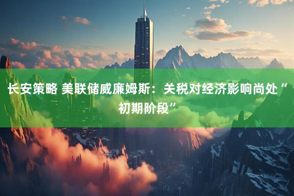 长安策略 美联储威廉姆斯：关税对经济影响尚处“初期阶段”